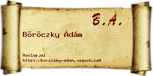 Böröczky Ádám névjegykártya
